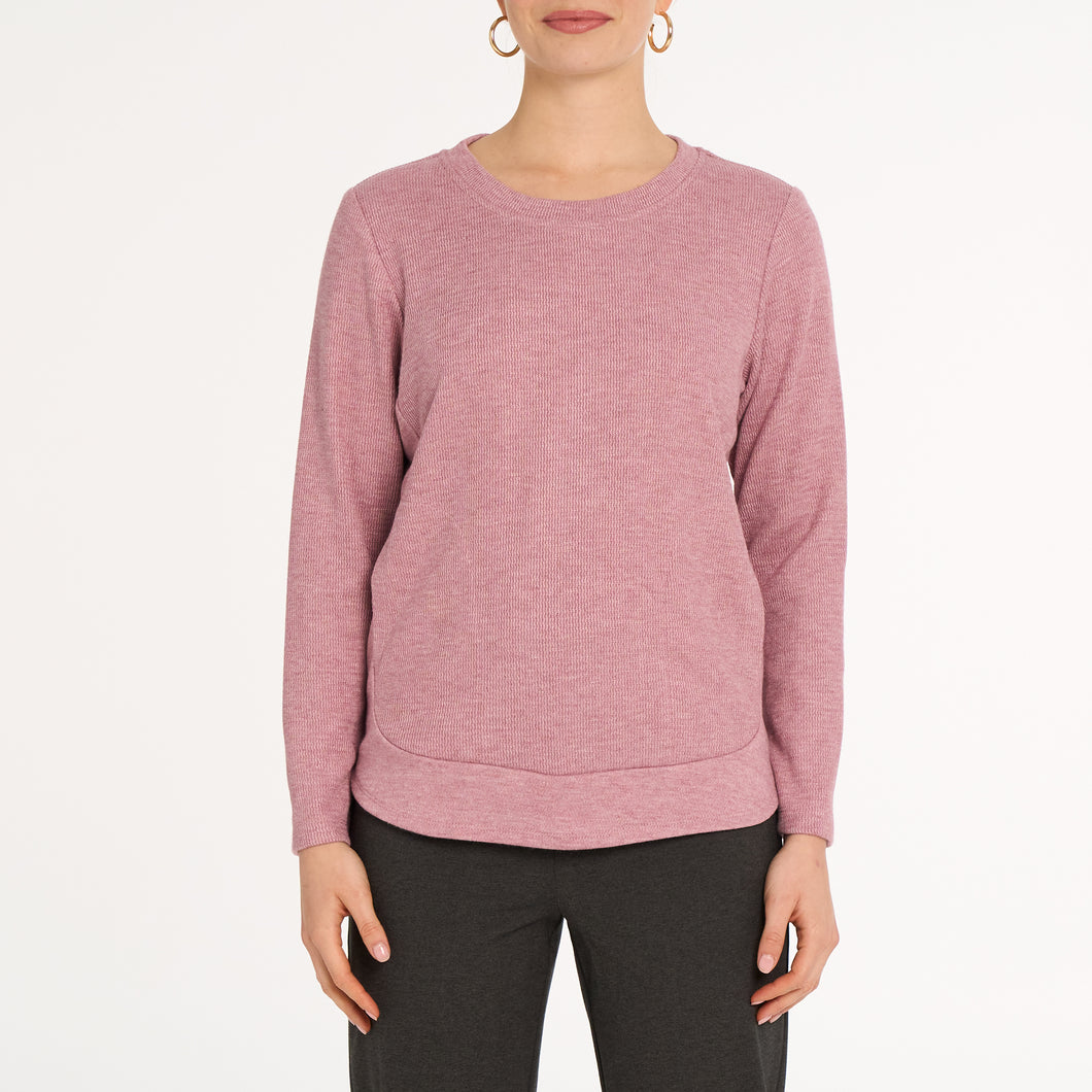 Devia Collection Off-White Round Neck Crew Sweater