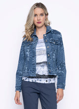 Load image into Gallery viewer, Picadilly Deep Denim Multi Modern Expression Printed Denim Jacket
