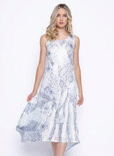 Load image into Gallery viewer, Picadilly Multi Print Round Neck Sleeveless Dress in Denim or Avocado
