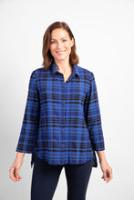 Load image into Gallery viewer, Habitat Skyline (Blue) Plaid Button Up Tunic - 100% Cotton
