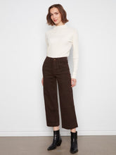 Load image into Gallery viewer, Cropped Wide Leg Twill Print Pants
