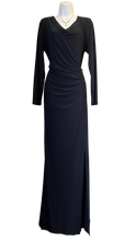 Load image into Gallery viewer, Joseph Ribkoff Midnight Blue Long Sleeve Cowl Neck Maxi Dress
