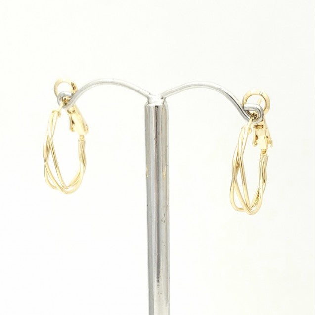 Evershine Triple Twine Hoop Earrings in Silver or Gold