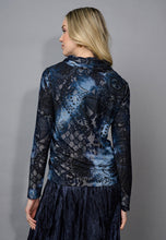 Load image into Gallery viewer, Picadilly Blue Multi Cowl Neck Top
