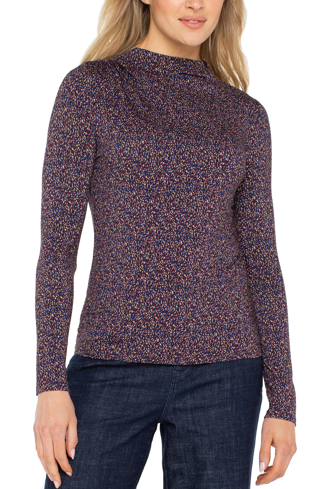 Liverpool Long Sleeve Mock Neck Top