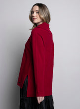 Load image into Gallery viewer, Picadilly Long Sleeve Sangria Cowl Neck Cable Knit Top
