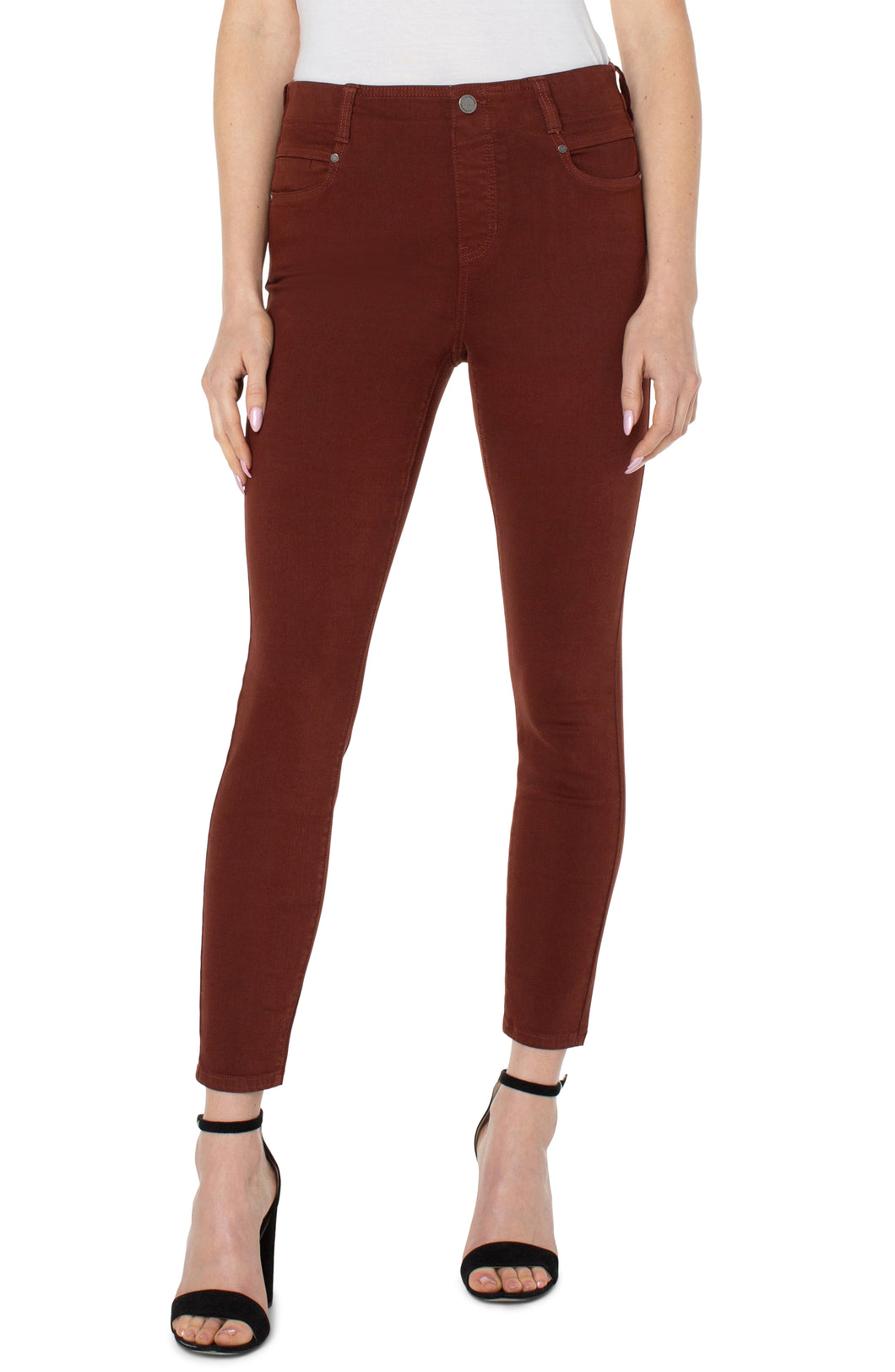 Liverpool Gia Glider Ankle Skinny Pull-On Pant/Jean in Brunette or Raisin