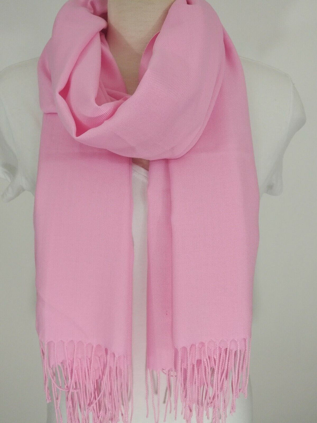Light Polyester Viscose Pashmina with Fringe in a Variety of Colours.