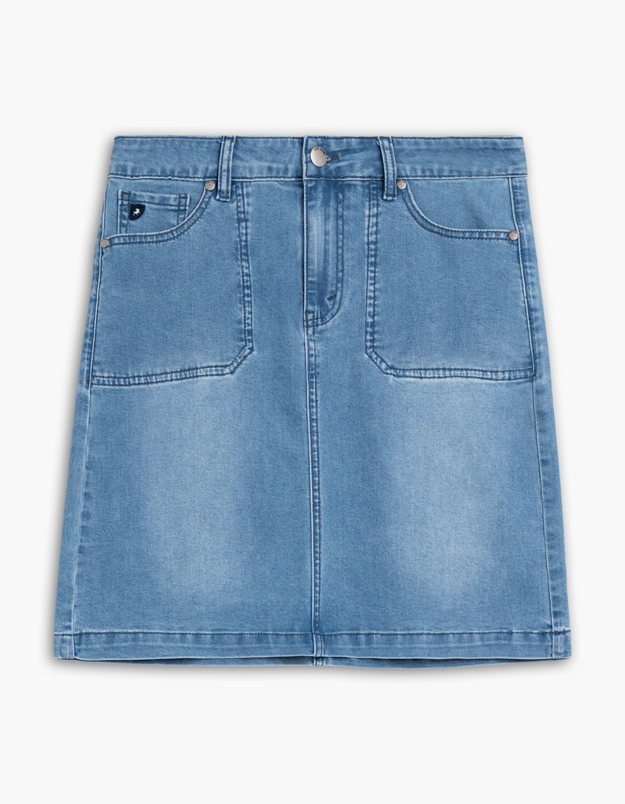 Lois Simone Medium Wash Relaxed Fit Denim Skirt