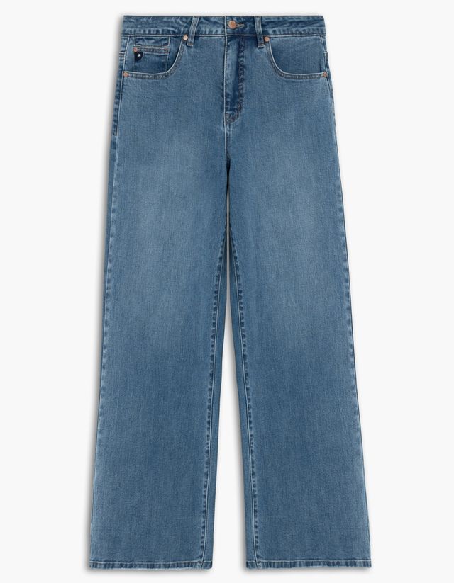 Lois Light Blue Wash Luna Wide High Waist Wide Leg Jeans