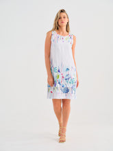 Load image into Gallery viewer, Dolcezza &quot;Misty Blossom&quot; Print Multi-Colour Sleeveless Linen Dress
