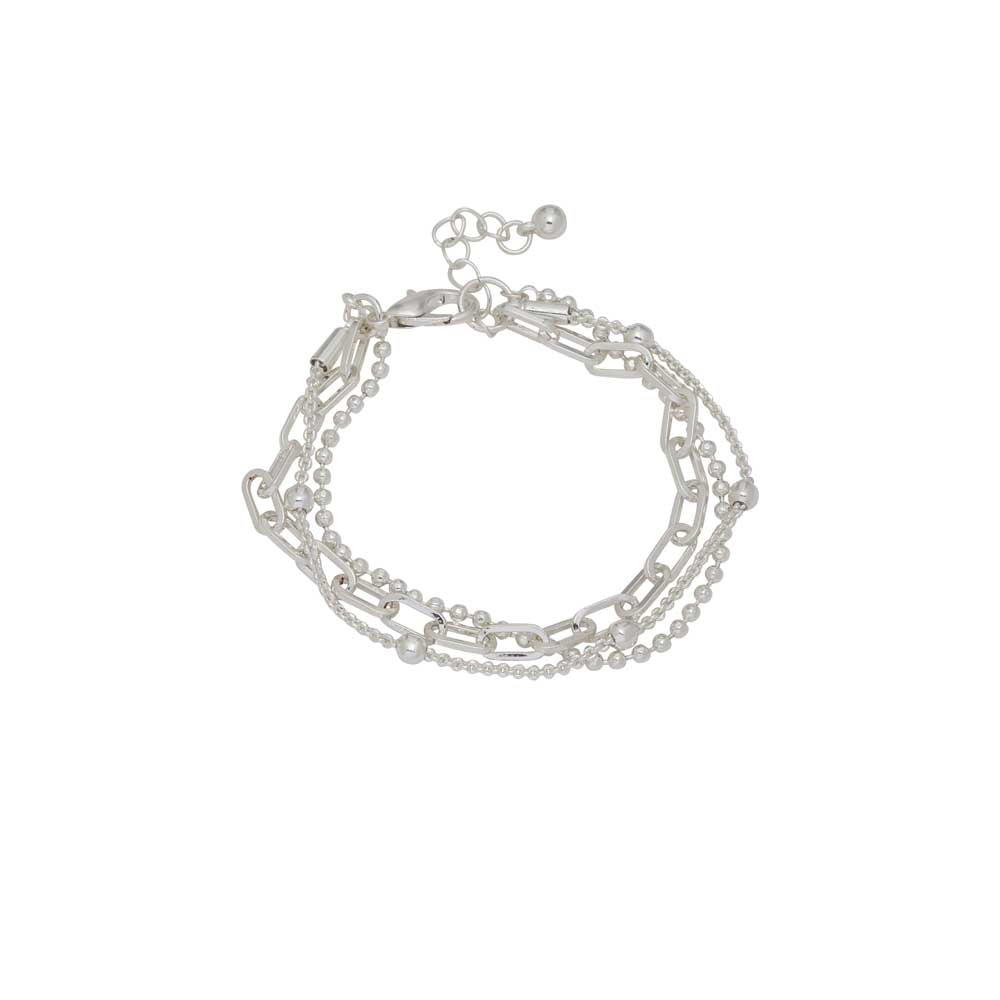 Merx Fashion Silver 3 Chain Bracelet
