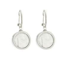 Load image into Gallery viewer, Merx Resin Reversible Circle Dangle Earrings in High Risk Red &amp; White
