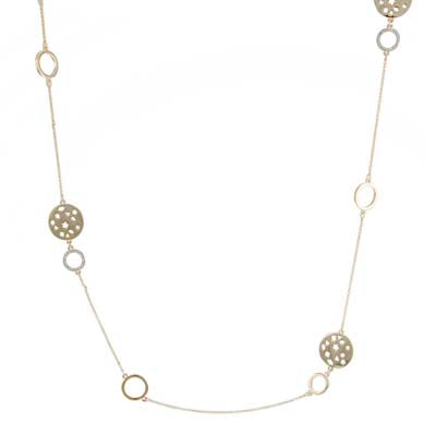 Merx Sofistica Gold Long Necklace with Circle Accents
