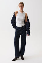 Load image into Gallery viewer, Beau Seamed Crescent Raw Jean in Nightfall
