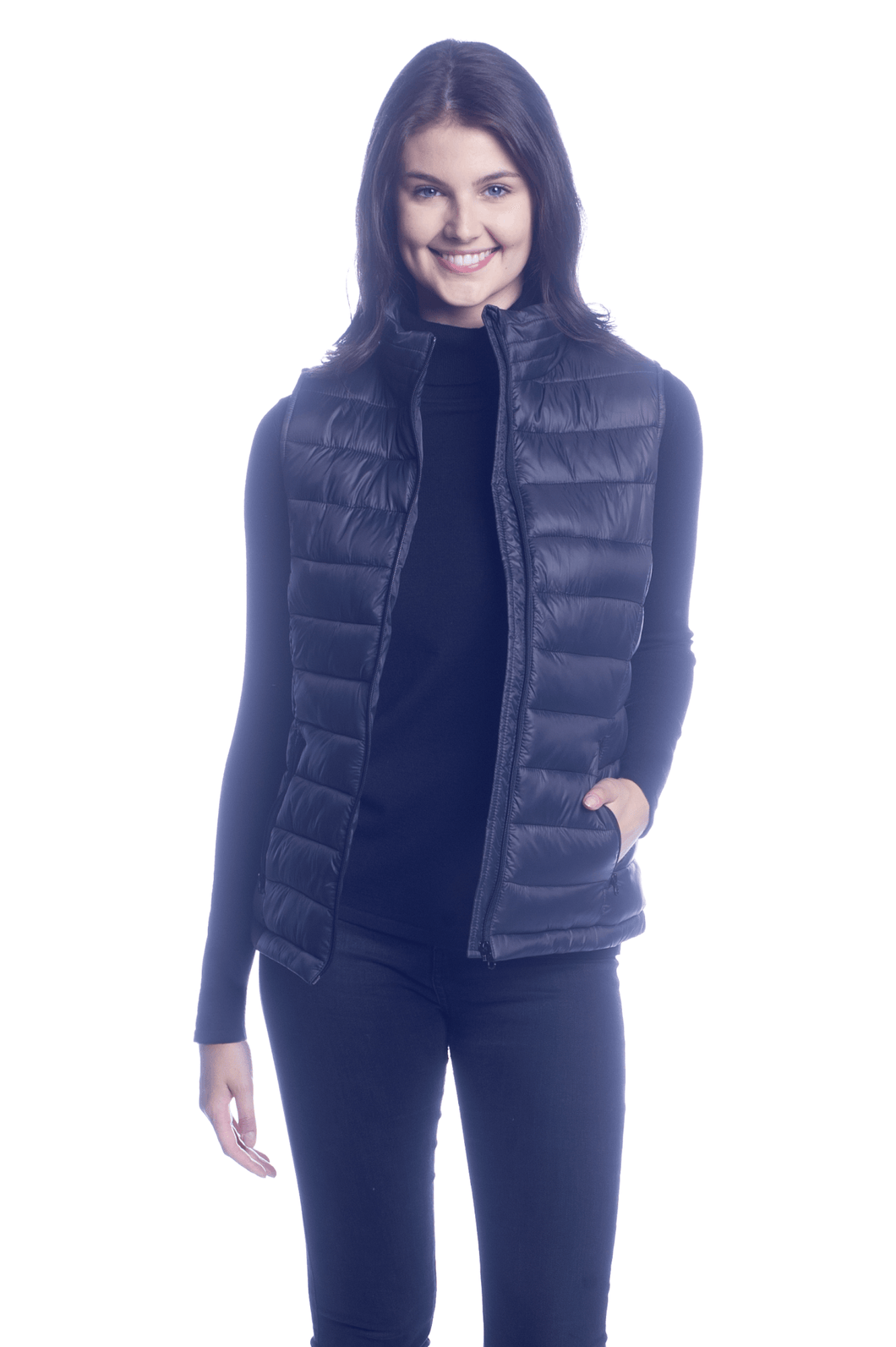 DKR & Co Black Classic Puffer Padded Vest with Zipper Pockets