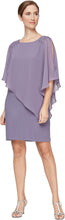 Load image into Gallery viewer, SLNY Icy Orchid Sleeveless Dress with Attached Chiffon Cape
