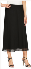 Load image into Gallery viewer, Alex Evenings Black Pull On Silky Chiffon Skirt
