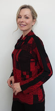 Load image into Gallery viewer, Soft Works Red &amp; Black Print Cowl Neck Top
