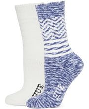 Load image into Gallery viewer, Hue Space Dye Boot Sock 2PK in Blue Geo or Charcoal Stripe
