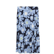 Load image into Gallery viewer, Tom Tailor Midi Pleated Print Skirt In Navy Paper Cut Design
