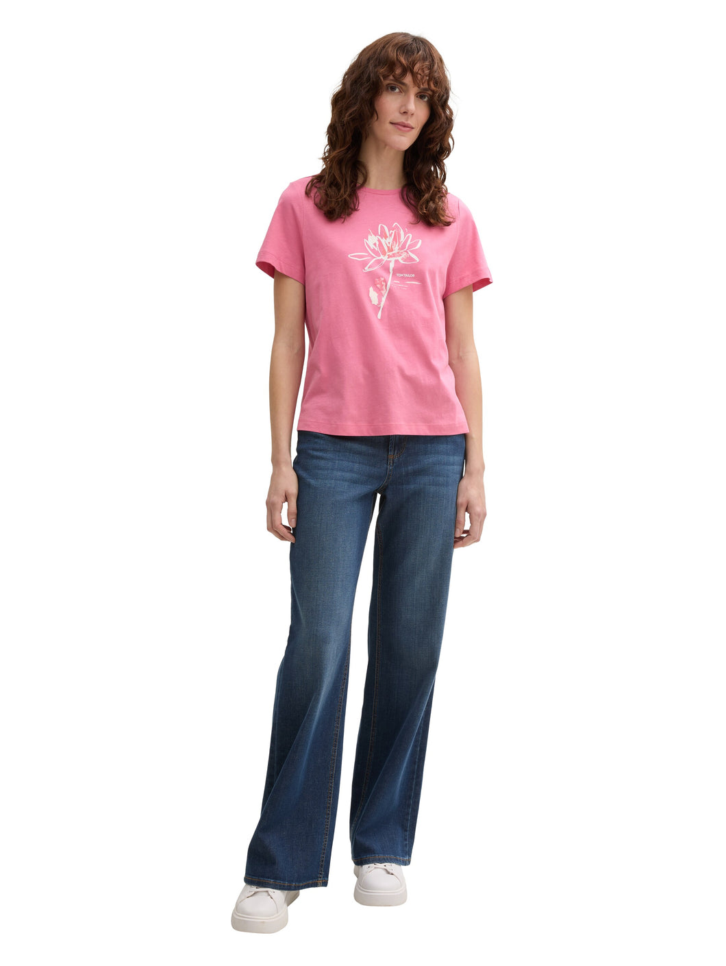 Tom Tailor Bright Rose Basic Crew Neck T-Shirt - 100% Organic Cotton