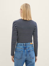 Load image into Gallery viewer, Tom Tailor Navy &amp; White Stripe Long Sleeve T-Shirt
