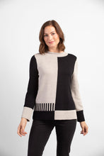 Load image into Gallery viewer, Habitat Putty &amp; Black Colour Block Crew Neck Sweater
