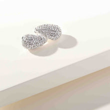 Load image into Gallery viewer, Merx Shiny Silver Tear Drop Pave Earrings
