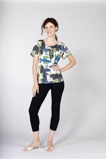 Variations Multi Print Round Neck Short Sleeve Tee