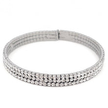 Load image into Gallery viewer, Evershine Clear Crystal Thin Cuff Bracelet in Silver or Rose Gold
