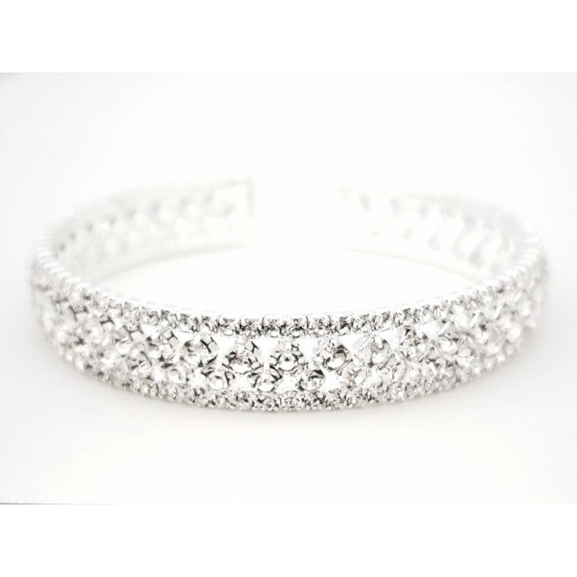 Evershine Cutout Cuff Bracelet with Clear Crystals