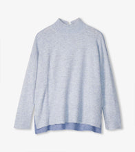 Load image into Gallery viewer, Hatley Blue Cloud Colourblock Mock Neck Tunic with Side Slits
