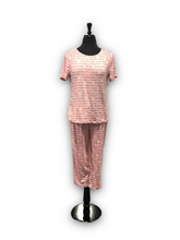 Load image into Gallery viewer, Charmour Two Piece Peached Jersey Capri Set with Crew Neck T-Shirt
