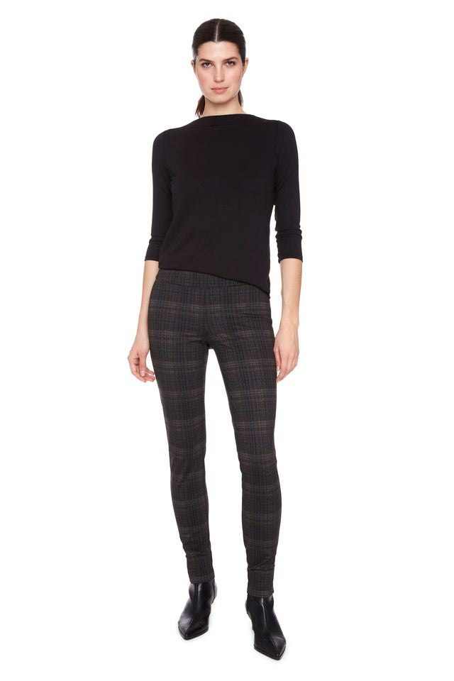 UP! Dark Plaid Heavy Ponte Bootcut Plaid Pant