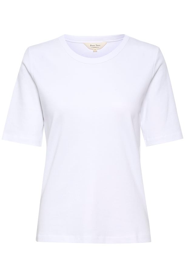 Part Two Ratana Crew Neck Short Sleeve Cotton T-shirt in Bright White or Faded Denim
