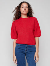 Load image into Gallery viewer, Charlie B Elbow Sleeve Balloon Shape Crimson Sweater
