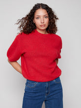 Load image into Gallery viewer, Charlie B Elbow Sleeve Balloon Shape Crimson Sweater

