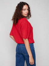 Load image into Gallery viewer, Charlie B Elbow Sleeve Balloon Shape Crimson Sweater
