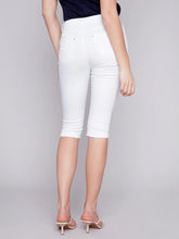 Load image into Gallery viewer, Charlie B Twill Stretch Denim Pedal Pusher with Rolled-Up Hem in White, Blue Or Indigo
