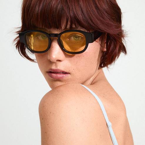 Pilgrim ARIAH Black & Yellow Recycled Sunglasses