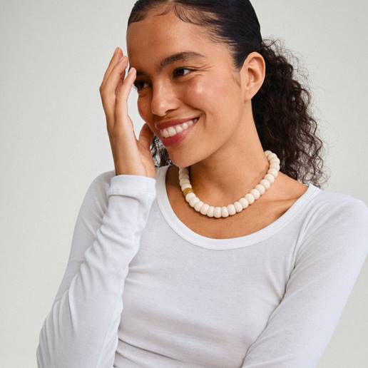 Pilgrim ECLIPSE White/Silver Plated Necklace