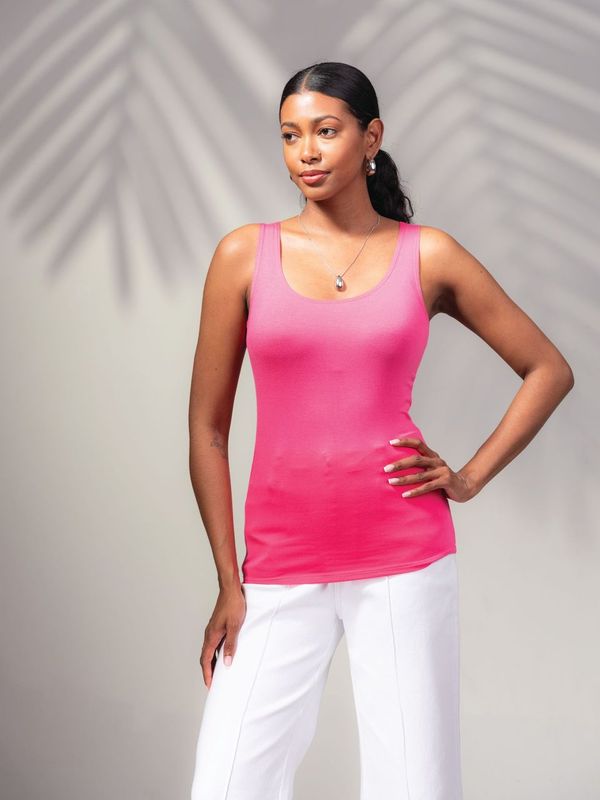 Alison Sheri Short Tank Top with Round Neckline