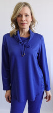 Load image into Gallery viewer, Soft Works Royal Blue Bamboo Terry Cowl Neck Top
