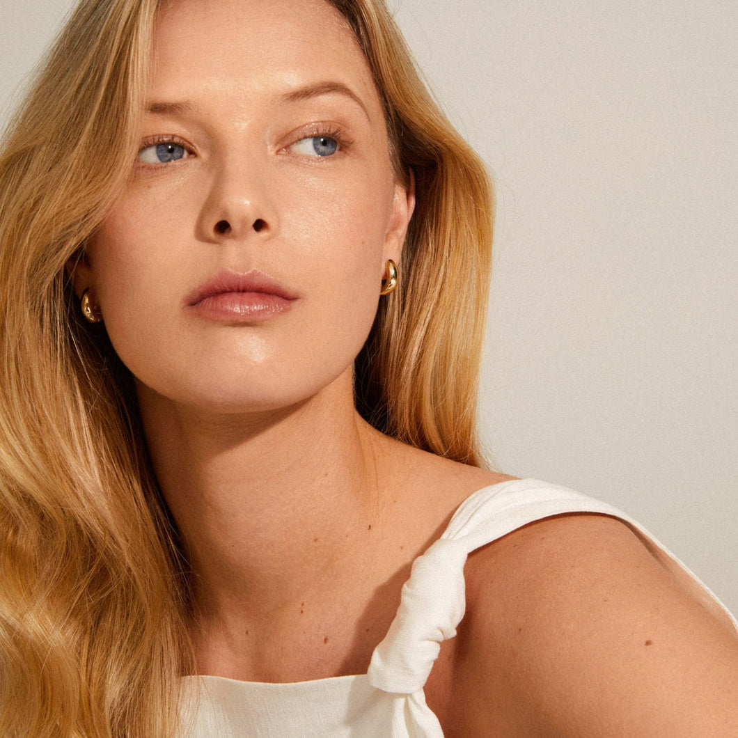 Pilgrim MINE Recycled Gold Plated Chunky Huggie Hoops