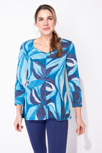 Load image into Gallery viewer, Escape by Habitat V-Neck Abstract Floral Print Cotton Tunic in Lapis or Pink
