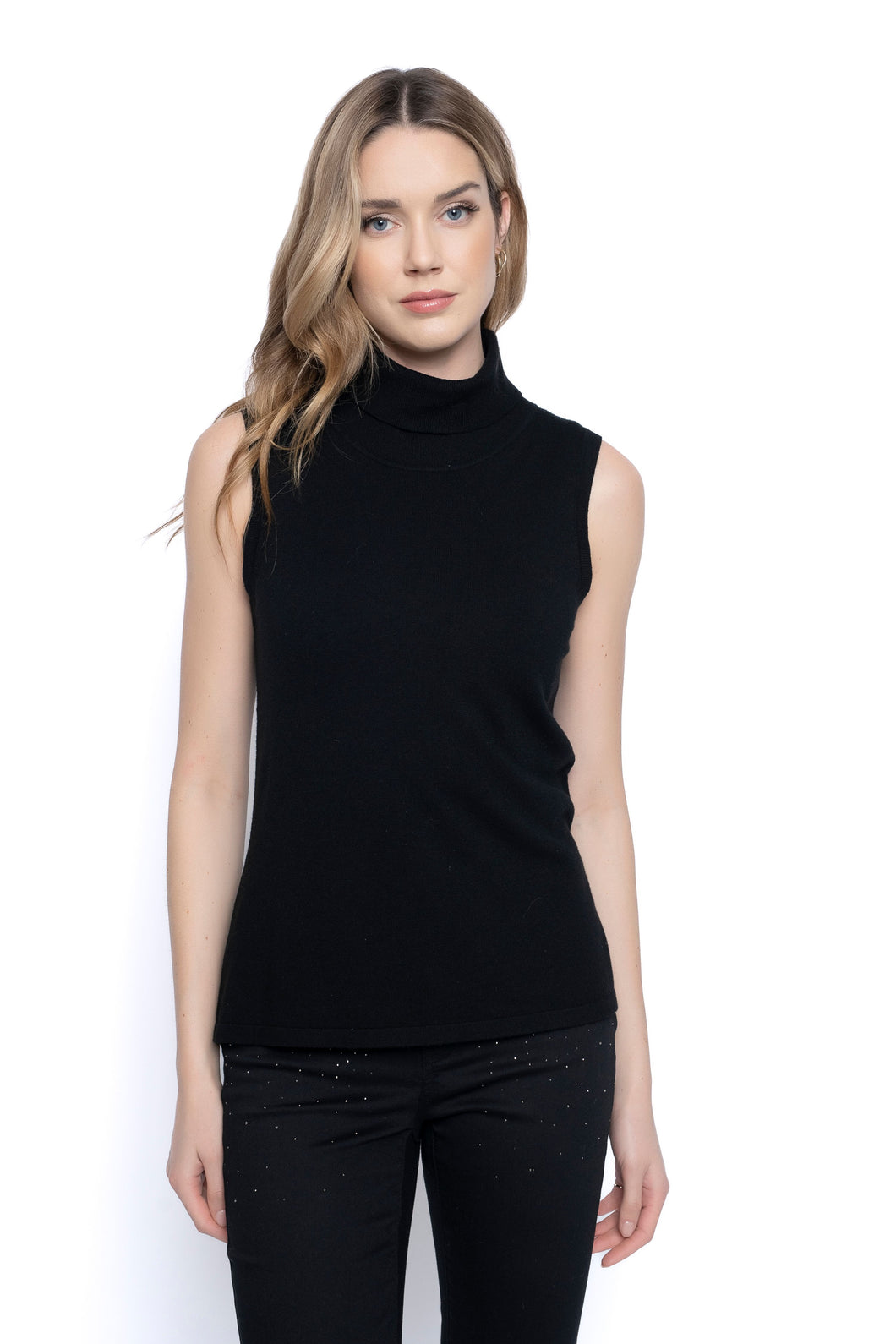 Picadilly Turtle Neck Tank in Black or Sangria