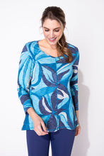 Load image into Gallery viewer, Escape by Habitat V-Neck Abstract Floral Print Cotton Tunic in Lapis or Pink
