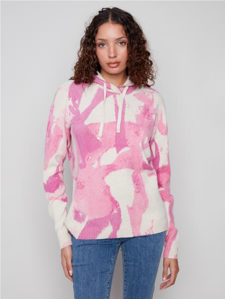 Charlie B Printed Long Sleeve Sweater Hoodie