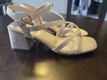 Load image into Gallery viewer, Taxi Liv Champagne Sparkle Shoe with Chunky Heel
